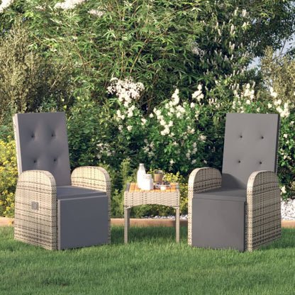 Reclining Garden Chairs 2 Pcs With Cushions Poly Rattan