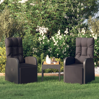Reclining Garden Chairs 2 Pcs With Cushions Poly Rattan