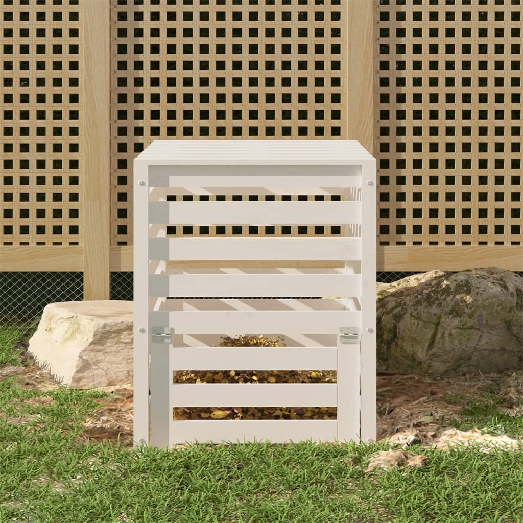 Composter White Solid Wood Pine