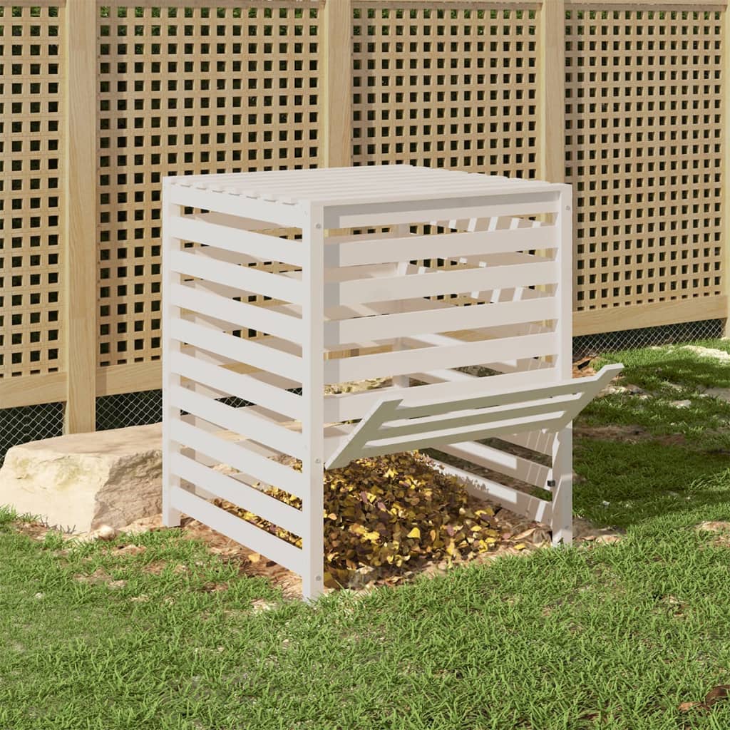 Composter White Solid Wood Pine