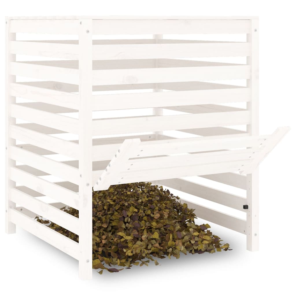 Composter White Solid Wood Pine