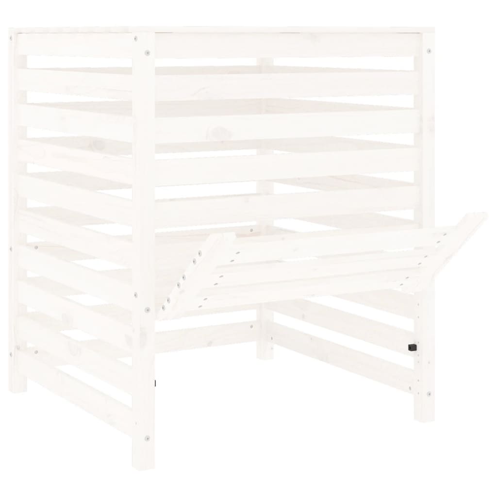 Composter White Solid Wood Pine