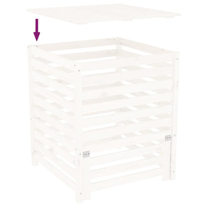 Composter White Solid Wood Pine