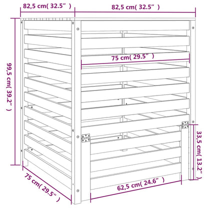 Composter White Solid Wood Pine