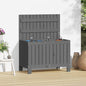 Garden Storage Box Black Solid Wood Pine