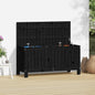 Garden Storage Box Black Solid Wood Pine