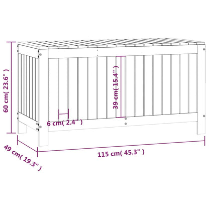 Garden Storage Box Black Solid Wood Pine
