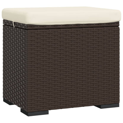 Ottoman With Cushion 40X30X40 Cm Poly Rattan