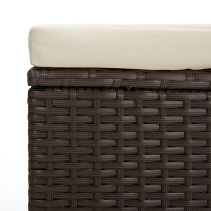 Ottoman With Cushion 40X30X40 Cm Poly Rattan
