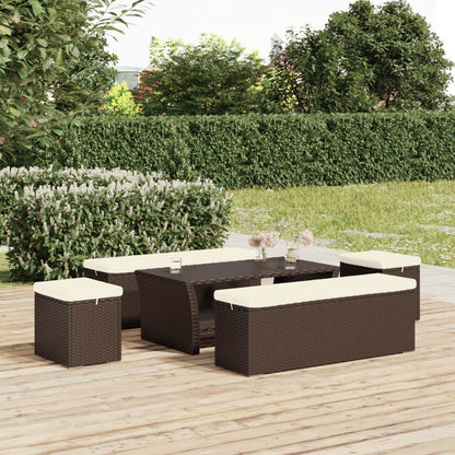 Ottoman With Cushion 40X30X40 Cm Poly Rattan