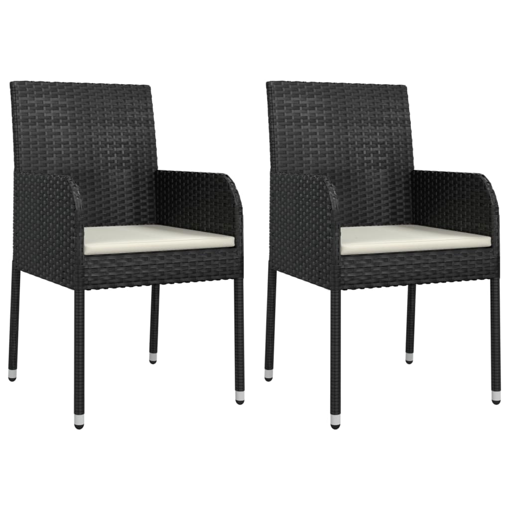 Garden Chairs With Cushions 2 Pcs Poly Rattan
