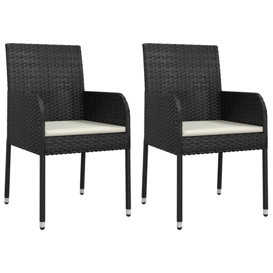 Garden Chairs With Cushions 2 Pcs Poly Rattan