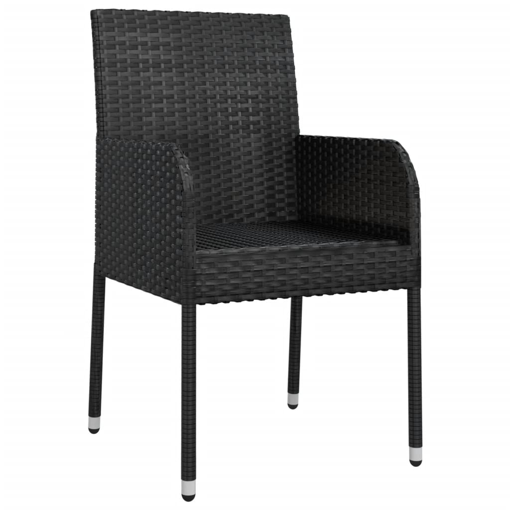 Garden Chairs With Cushions 2 Pcs Poly Rattan