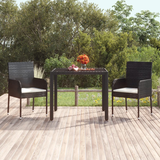 Garden Chairs With Cushions 2 Pcs Poly Rattan