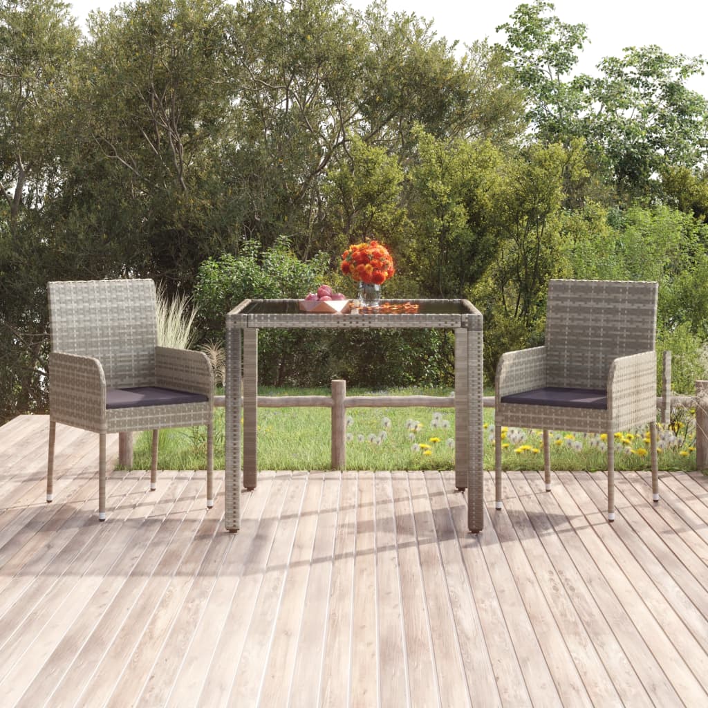Garden Chairs With Cushions 2 Pcs Poly Rattan