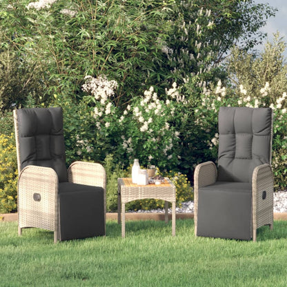 Outdoor Reclining Chairs With Cushions 2 Pcs Poly Rattan