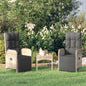 Outdoor Reclining Chairs With Cushions 2 Pcs Poly Rattan