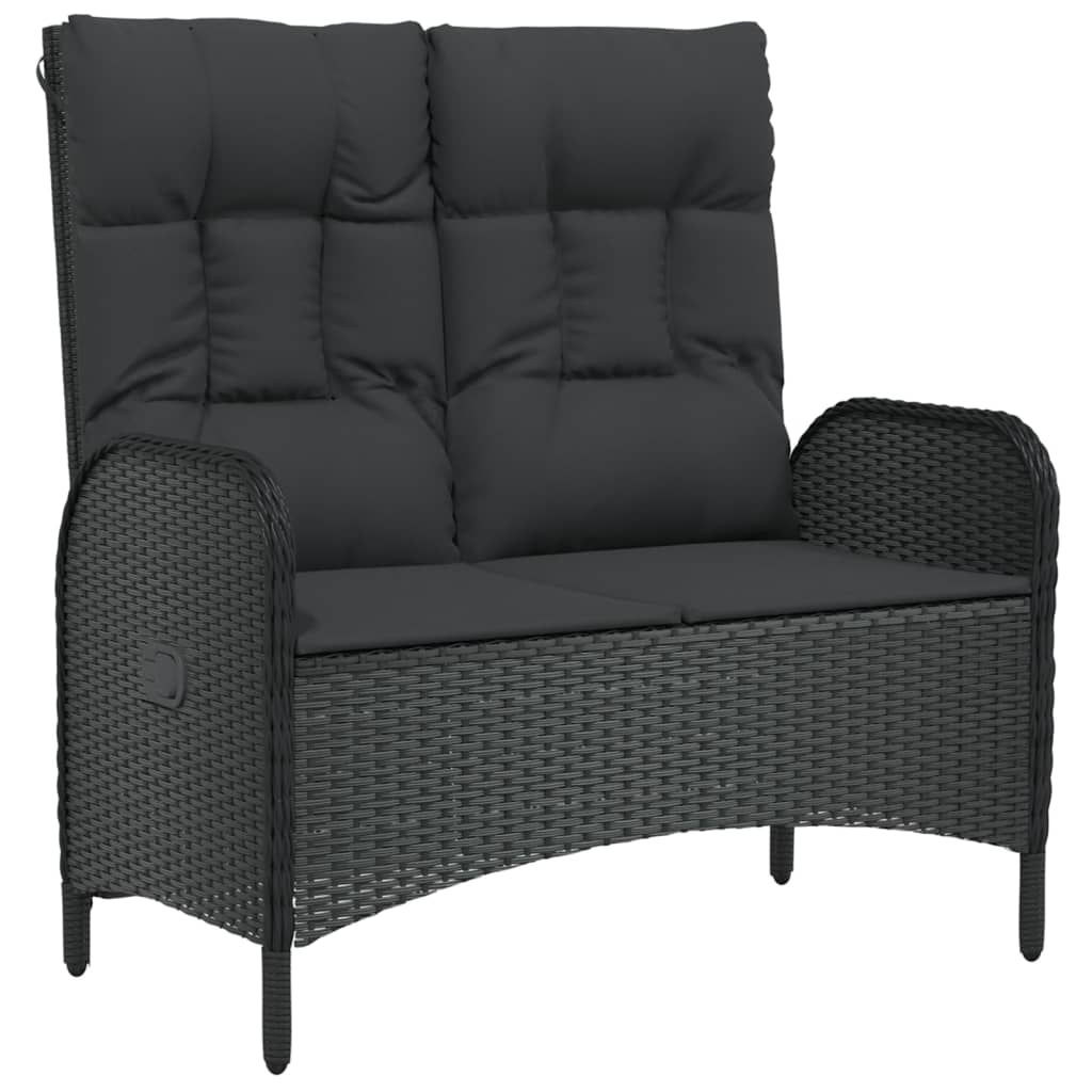 Reclining Garden Bench With Cushions 107 Cm Poly Rattan