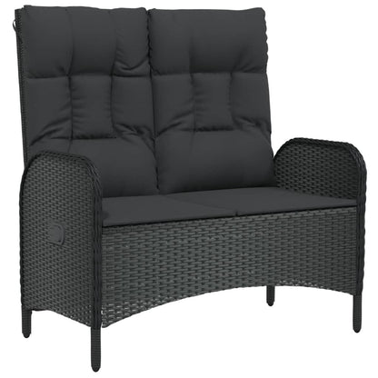 Reclining Garden Bench With Cushions 107 Cm Poly Rattan