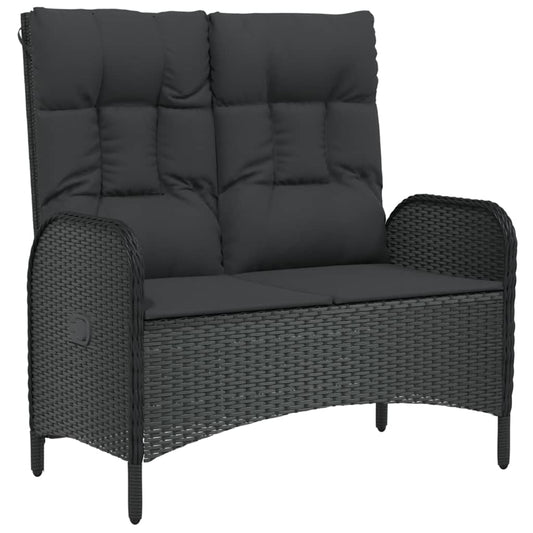 Reclining Garden Bench With Cushions 107 Cm Poly Rattan