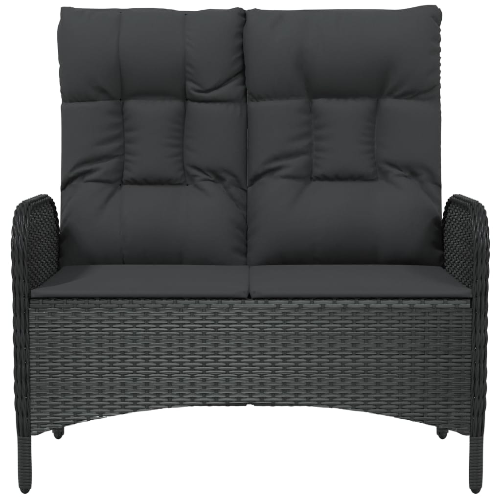 Reclining Garden Bench With Cushions 107 Cm Poly Rattan