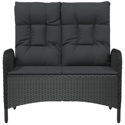 Reclining Garden Bench With Cushions 107 Cm Poly Rattan