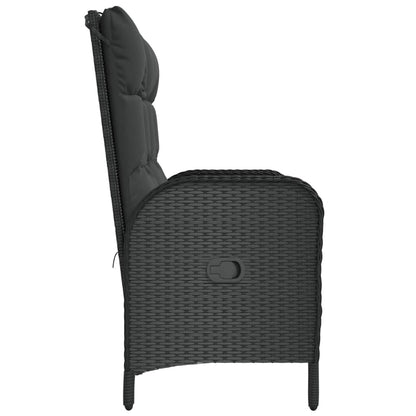 Reclining Garden Bench With Cushions 107 Cm Poly Rattan