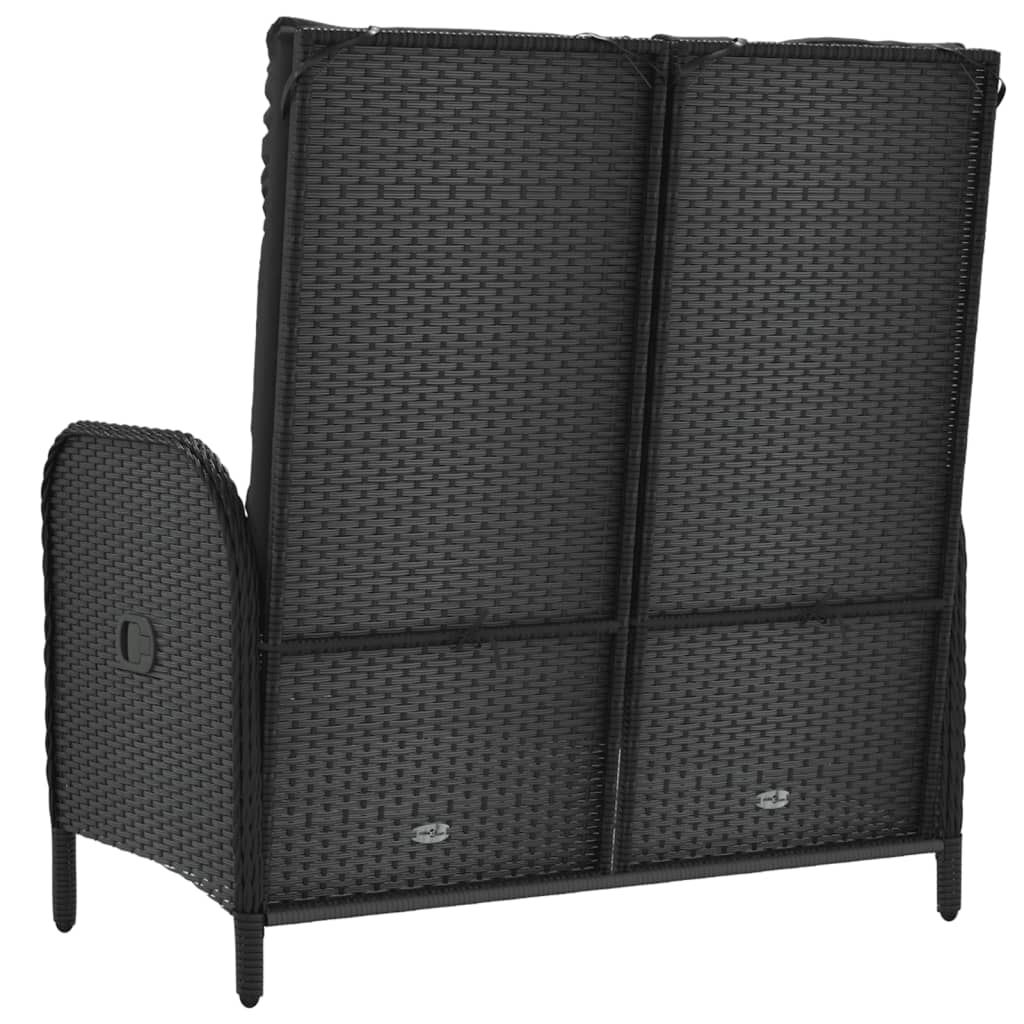 Reclining Garden Bench With Cushions 107 Cm Poly Rattan