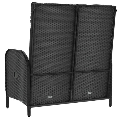 Reclining Garden Bench With Cushions 107 Cm Poly Rattan