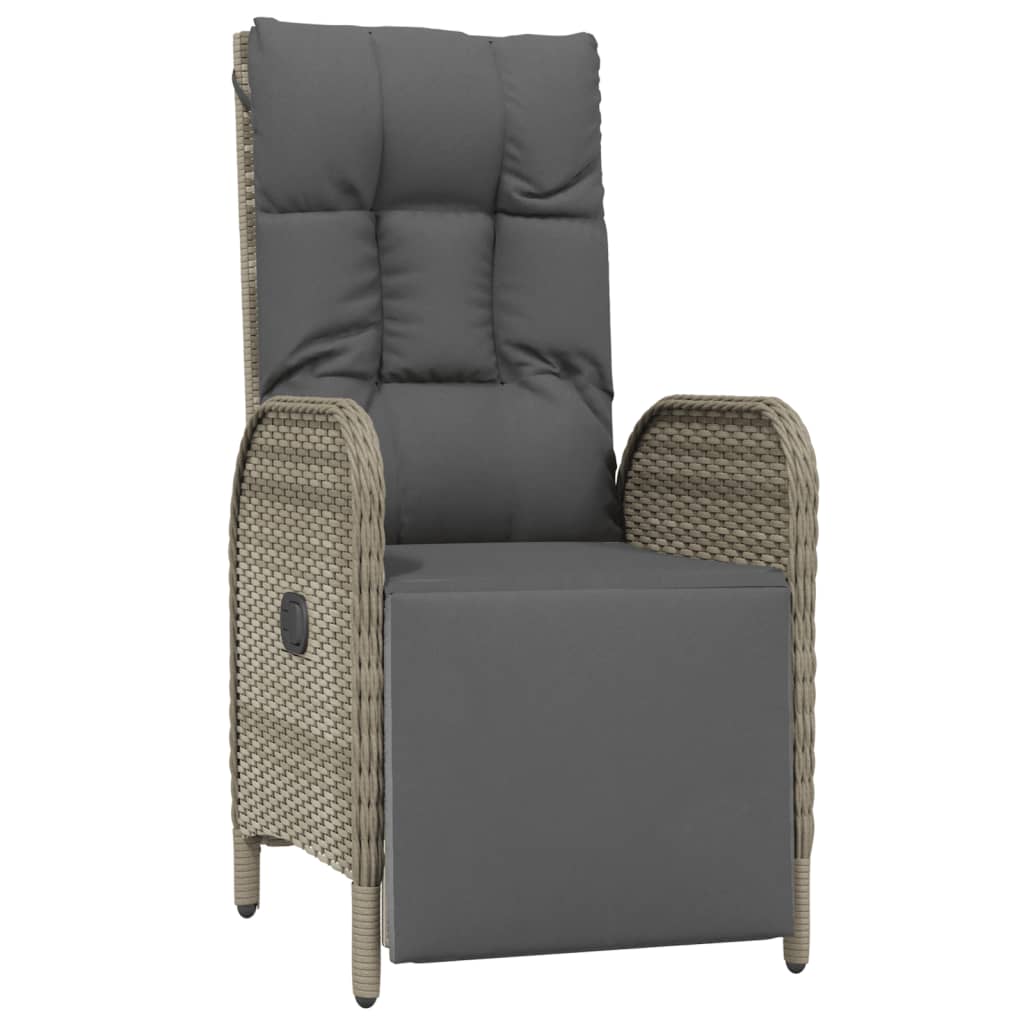 Garden Reclining Chairs 2 Pcs With Table Poly Rattan