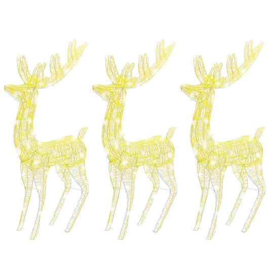 Xxl Acrylic Christmas Reindeers 250 Led 3 Pcs 180 Cm Warm White