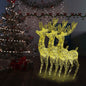 Xxl Acrylic Christmas Reindeers 250 Led 3 Pcs 180 Cm Warm White