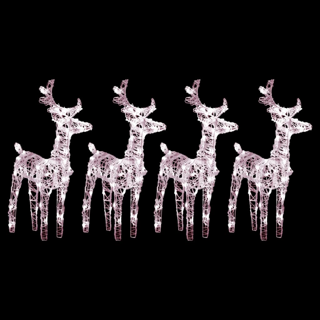 Christmas Reindeers 2 Pcs 80 Leds Acrylic