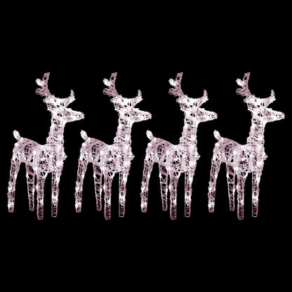 Christmas Reindeers 2 Pcs 80 Leds Acrylic