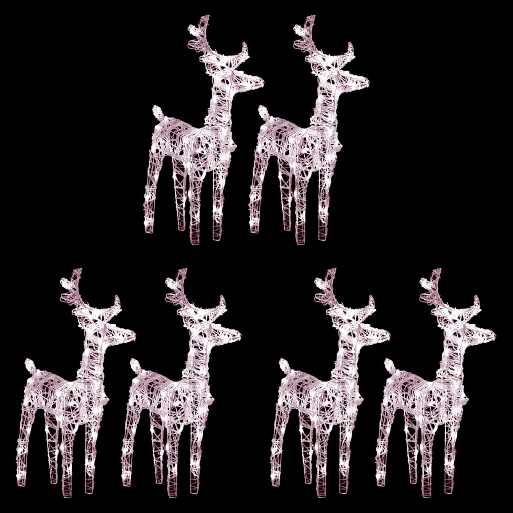 Christmas Reindeers 2 Pcs 80 Leds Acrylic