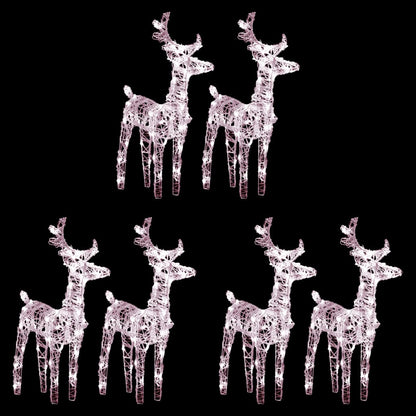 Christmas Reindeers 2 Pcs 80 Leds Acrylic