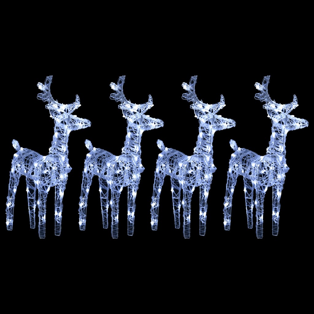 Christmas Reindeers 2 Pcs 80 Leds Acrylic