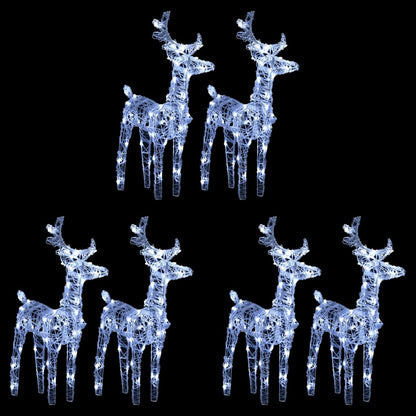 Christmas Reindeers 2 Pcs 80 Leds Acrylic