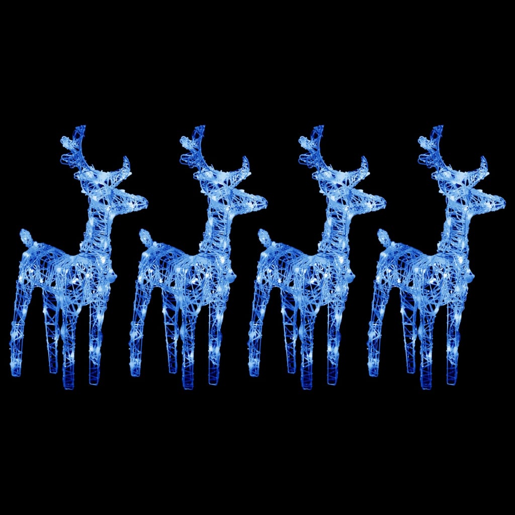 Christmas Reindeers 2 Pcs 80 Leds Acrylic
