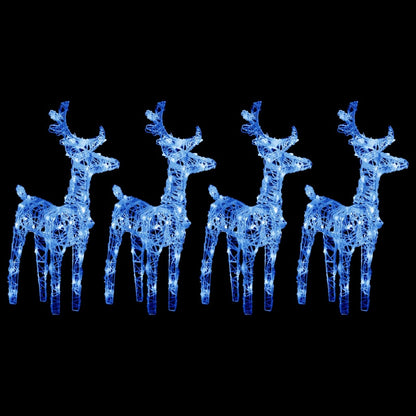 Christmas Reindeers 2 Pcs 80 Leds Acrylic