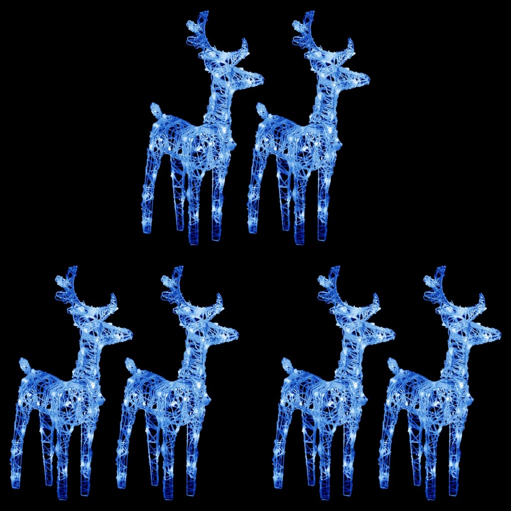Christmas Reindeers 2 Pcs 80 Leds Acrylic