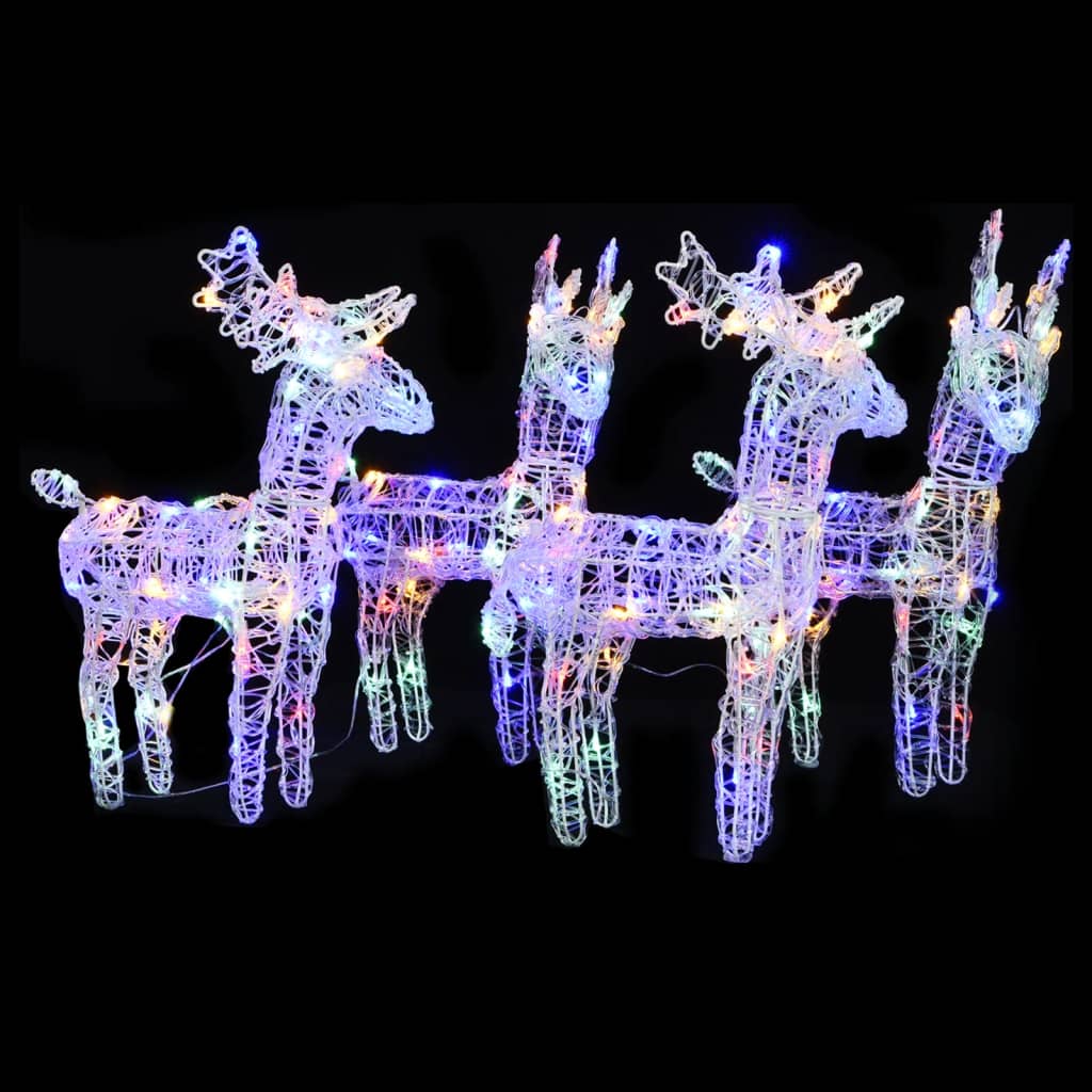Christmas Reindeers 2 Pcs 80 Leds Acrylic