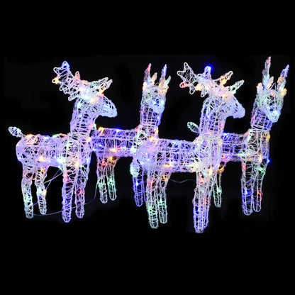 Christmas Reindeers 2 Pcs 80 Leds Acrylic