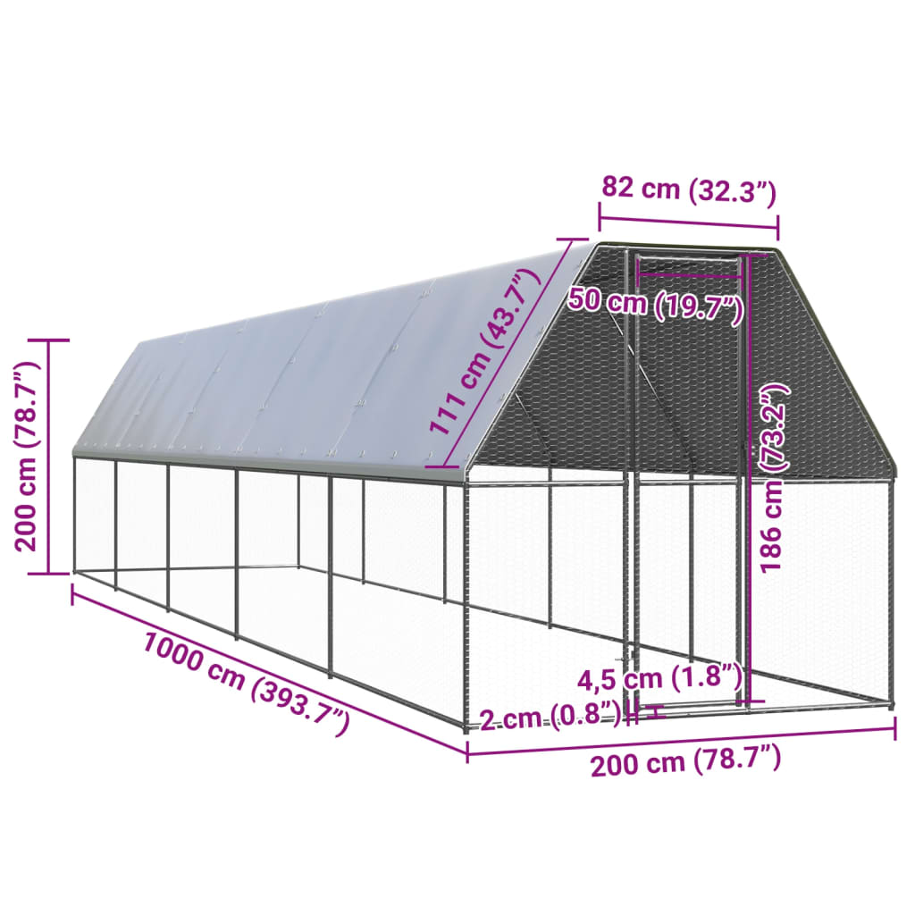 Outdoor Chicken Cage Galvanised Steel