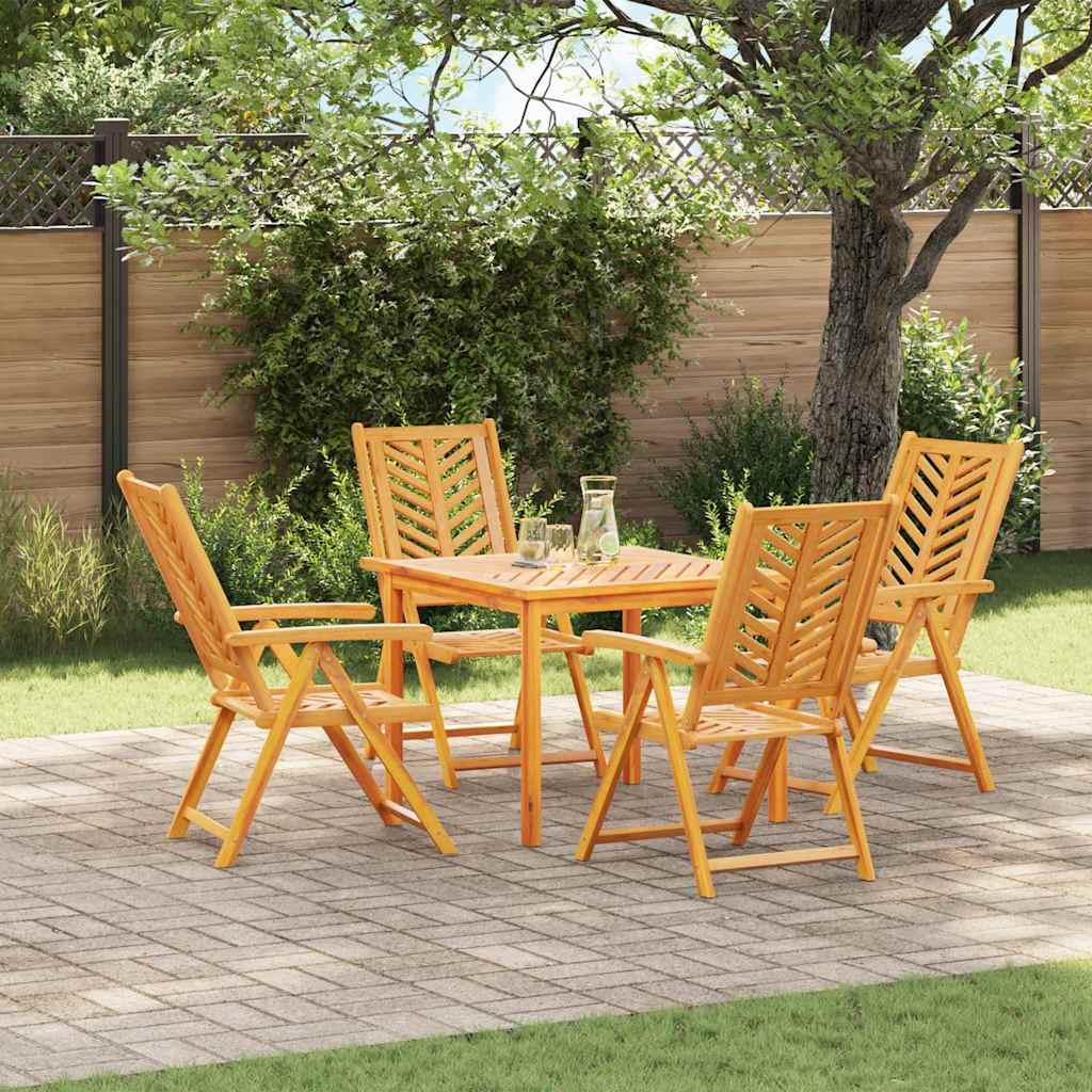Reclining Garden Chairs 2 Pcs Solid Wood Acacia