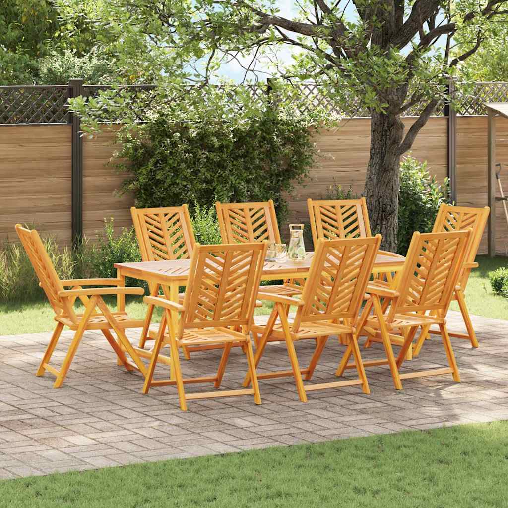 Reclining Garden Chairs 2 Pcs Solid Wood Acacia