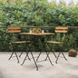 Folding Bistro Chairs 2 Pcs Solid Wood Teak And Steel