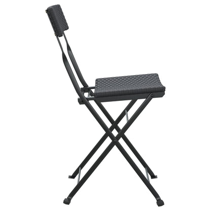 Folding Bistro Chairs 2 Pcs Poly Rattan And Steel