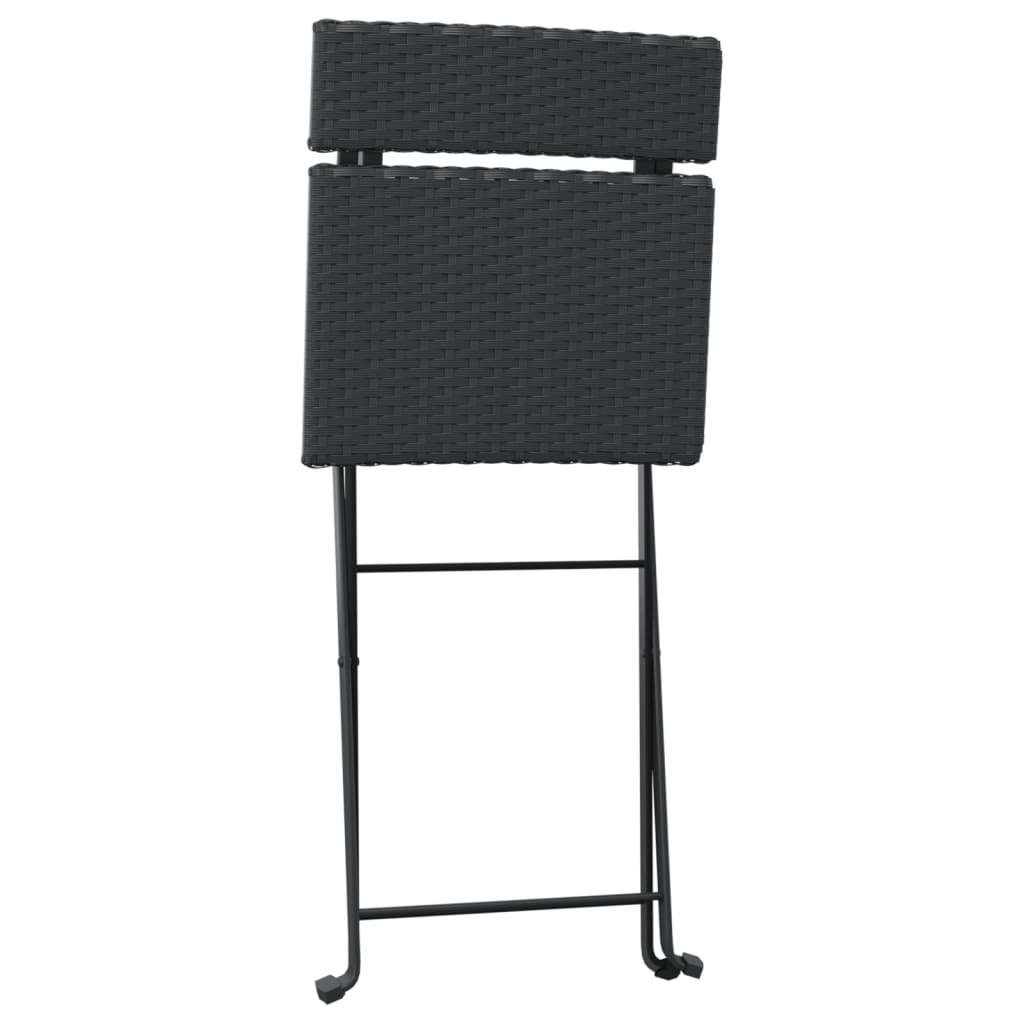 Folding Bistro Chairs 2 Pcs Poly Rattan And Steel