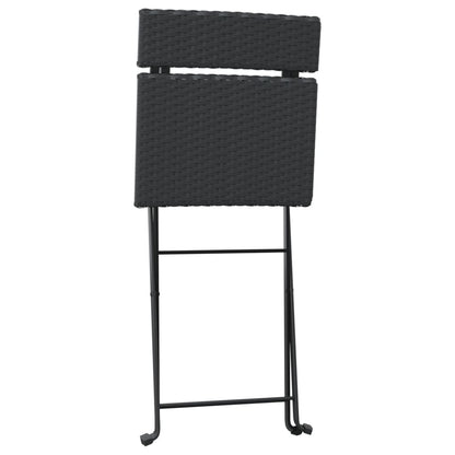 Folding Bistro Chairs 2 Pcs Poly Rattan And Steel